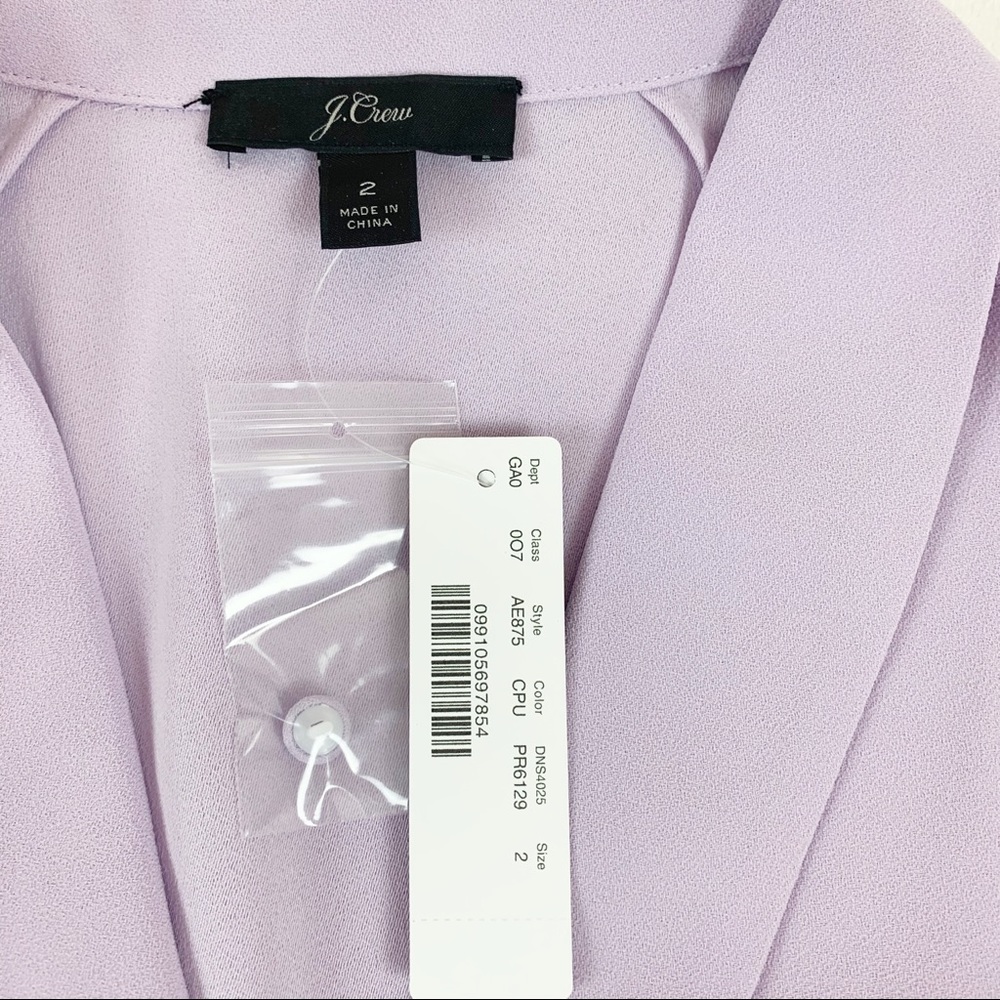 J Crew Drapey Faux-wrap top in 365 crepe lavender - Picture 3 of 8